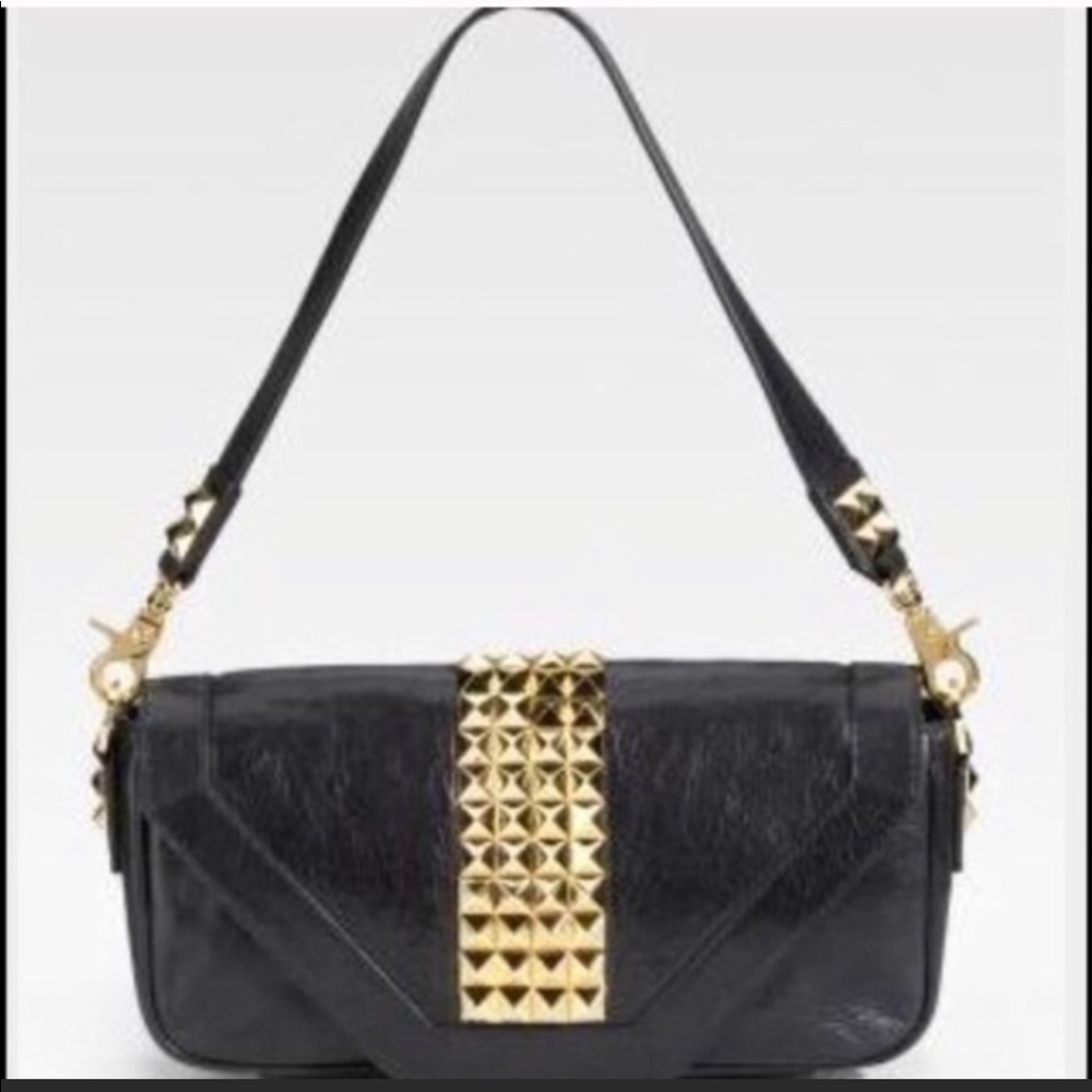 Tory Burch gold studded black bag